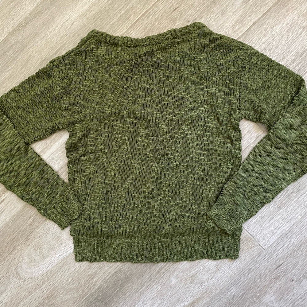 Heart N Crush Green Lightweight Long Sleeve Sweater With Mustache Graphic - Picture 15 of 15
